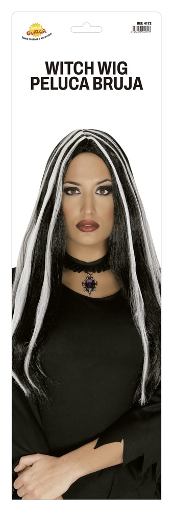 PELUCA BRUJA CON MECHAS BLANCAS BL REF 4172