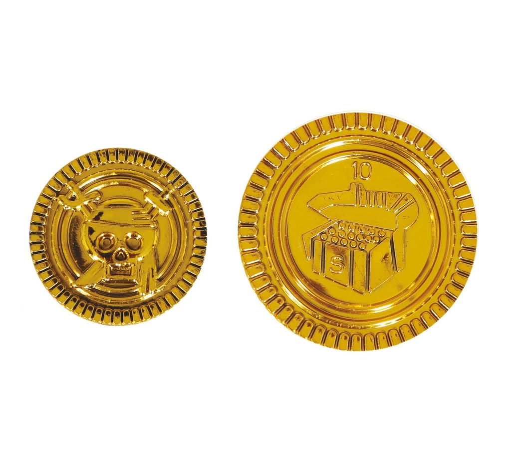 MONEDAS PIRATA DORADAS 25 UDS BL REF 17088