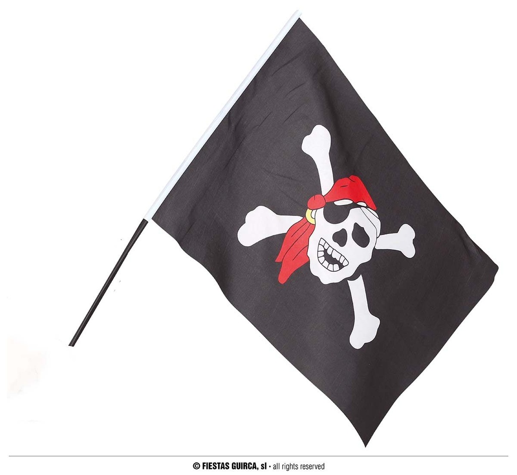 BANDERA PIRATA CON PALO 45 X 30 CM BL REF 16996