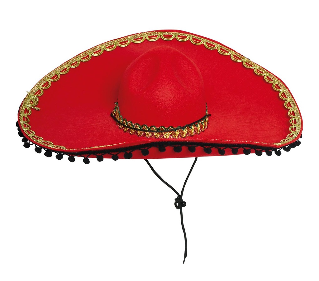 SOMBRERO MEXICANO ROJO FIELTRO BL REF 13188
