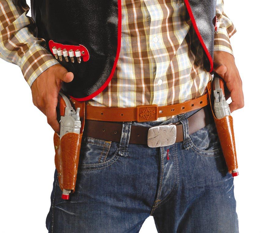 CARTUCHERA DOBLE CON 2 PISTOLAS ADULTO BL REF 16505