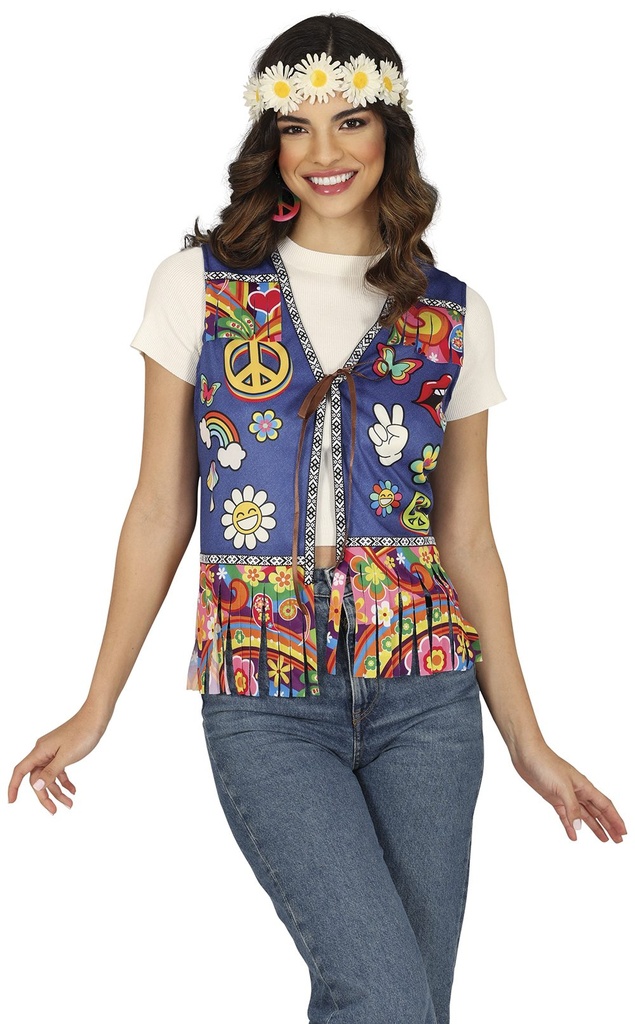 CHALECO PEACE & LOVE ADULTA BL REF 27143