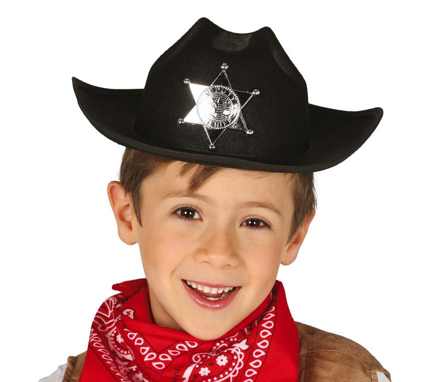 SOMBRERO SHERIFF NEGRO INFANTIL REF 13563