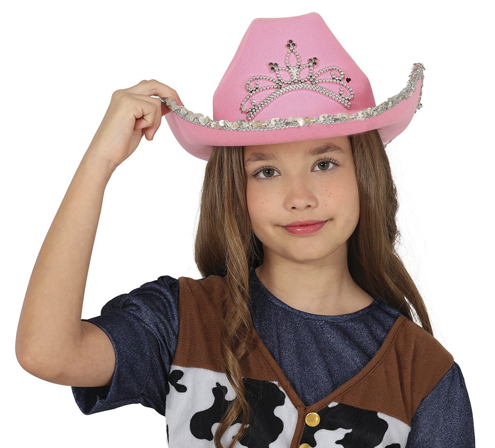 SOMBRERO COWBOY FIELTRO ROSA INFANTIL REF 13582