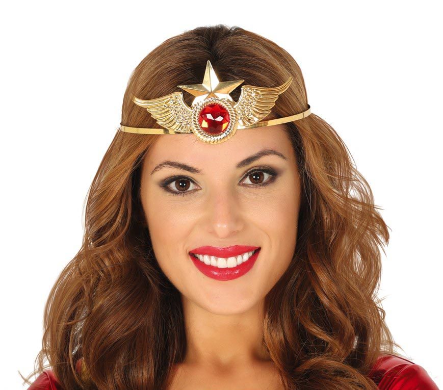DIADEMA METAL ORO SUPER HEROINA BL REF 13584