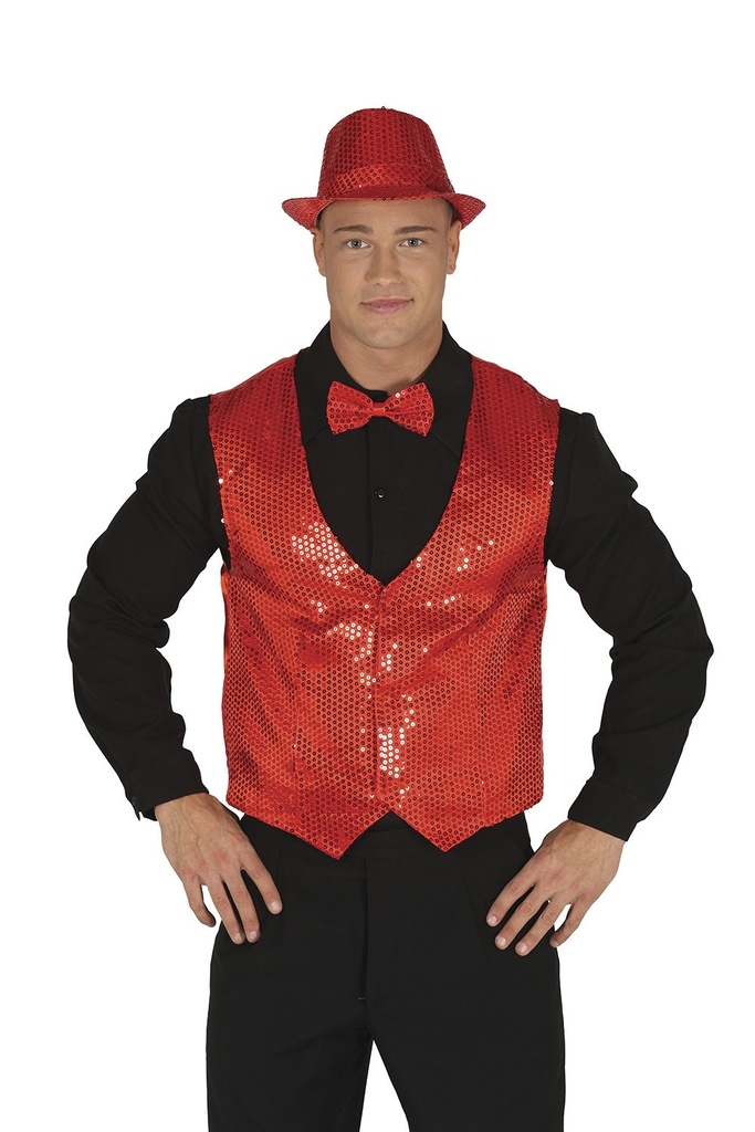 CHALECO LENTEJUELAS ROJO ADULTO BL REF 17346