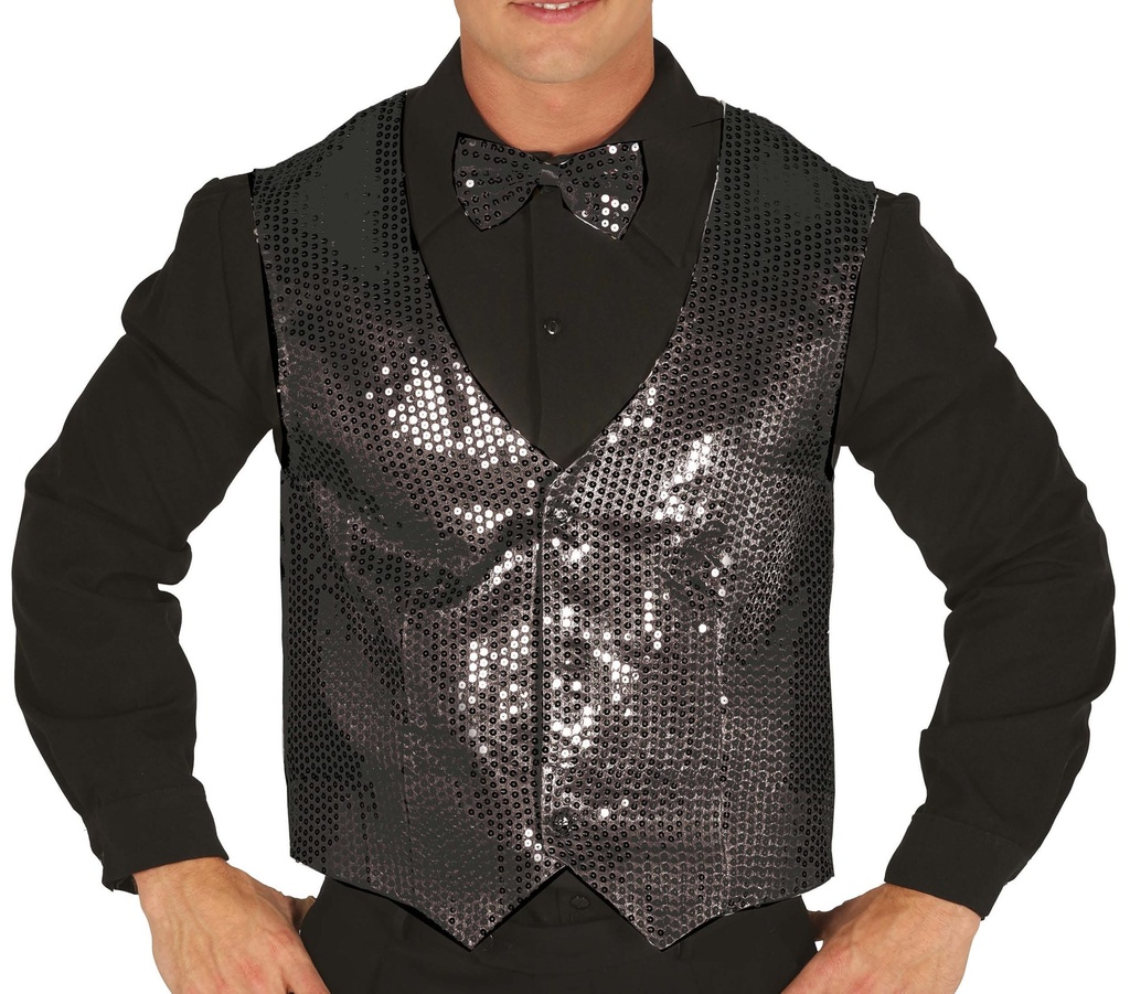 CHALECO LENTEJUELAS NEGRO ADULTO BL REF 17351