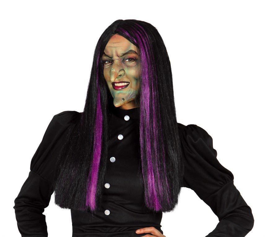 PELUCA BRUJA CON MECHAS LILAS BL REF 4552