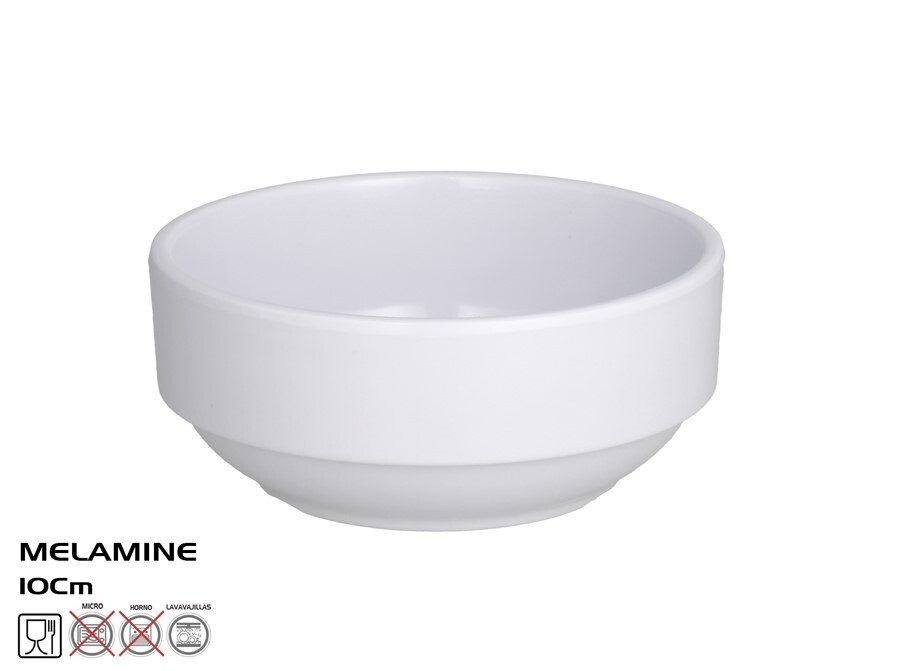 [146373] BOWL CLASICO BLANCO MELAMINA 10 X 4.3 CM