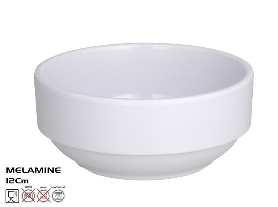 [146374] BOWL CLASICO BLANCO MELAMINA 12 X 5.4 CM