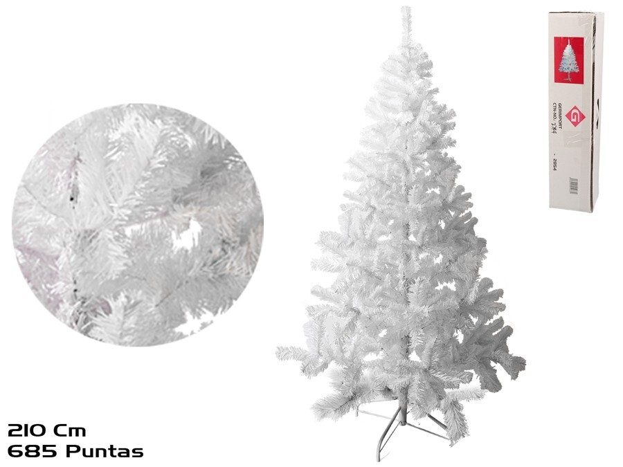 [138374] ARBOL NAVIDAD BLANCO 685 PUNTAS 210 CM