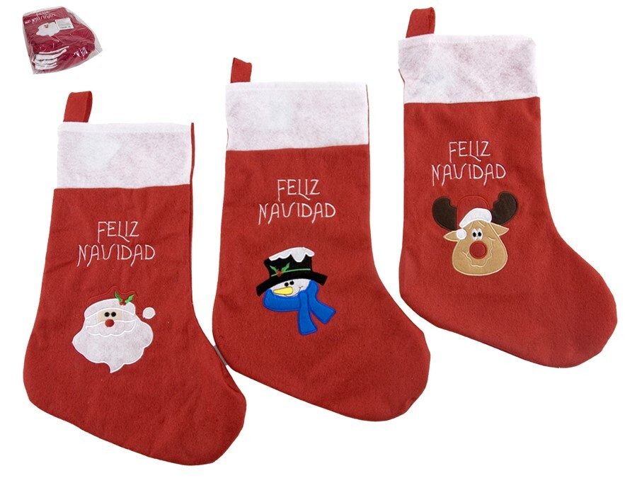 [138383] CALCETIN FELIZ NAVIDAD SURTIDO 48 CM