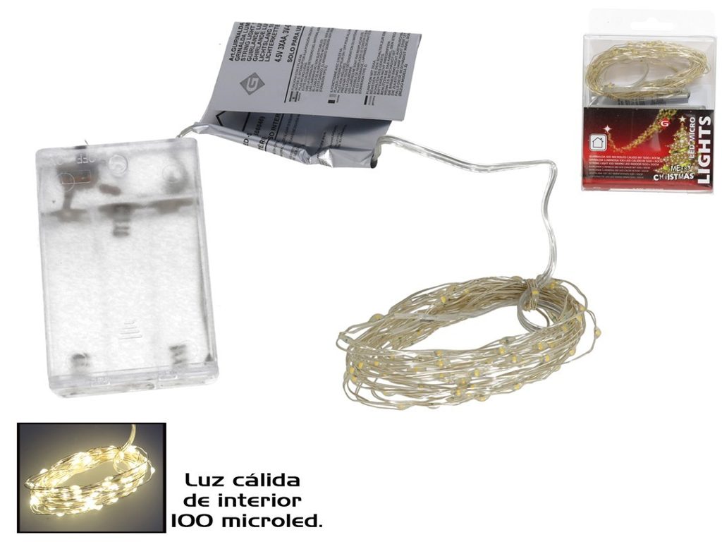 [138448] GUIRNALDA 100 MICROLED CALIDO INTERIOR 500 + 30 CM