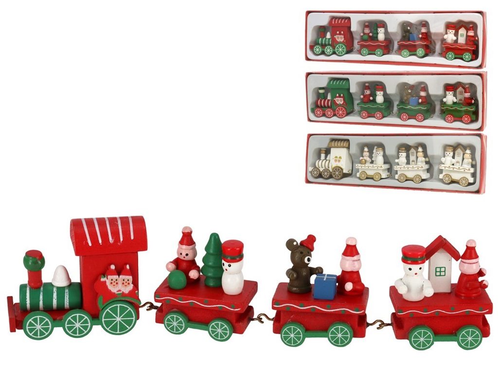 [138467] TREN DE NAVIDAD CON FIGURAS MADERA 22 X 5 X 2.5 CM