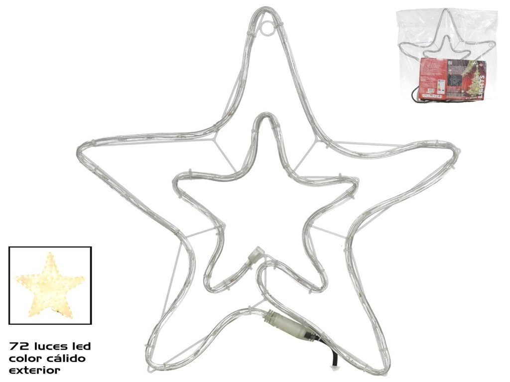 [138506] ESTRELLA 72 LED BLANCO CALIDO EXTERIOR 55 CM