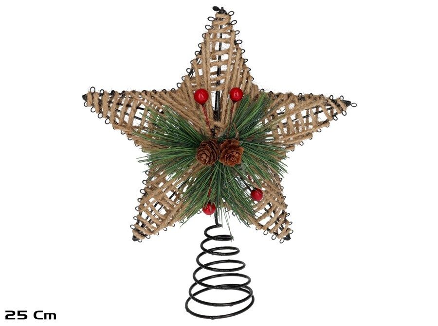 [138526] ESTRELLA NEVADA PIÑA CON BAYAS 25 CM