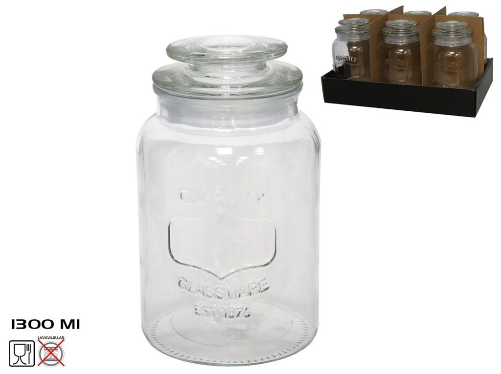 [137279] TARRO CON TAPA CRISTAL CORN 1300 ML