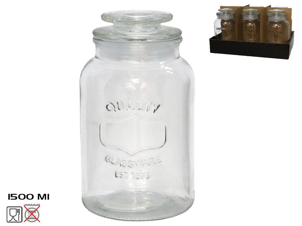 [137280] TARRO CON TAPA CRISTAL CORN 1500 ML