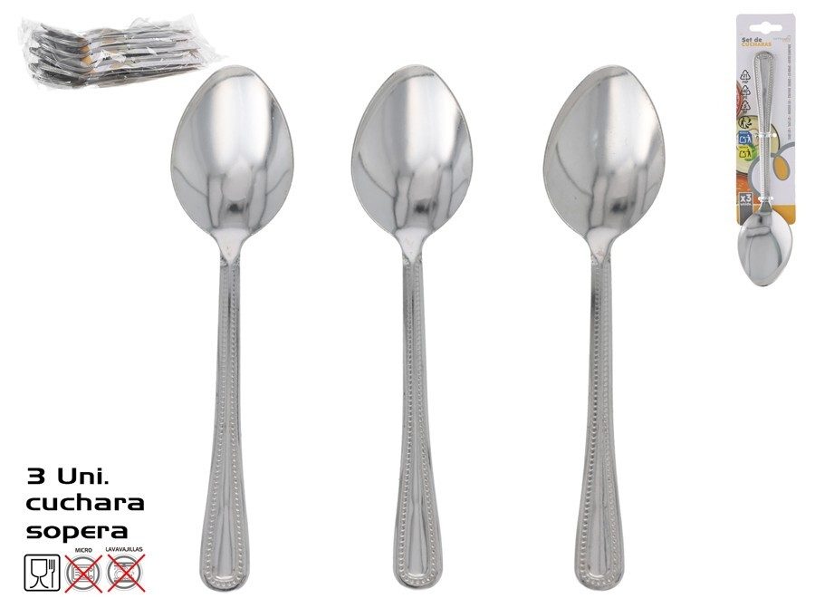 [137960] CUCHARA MESA METAL 3 UDS