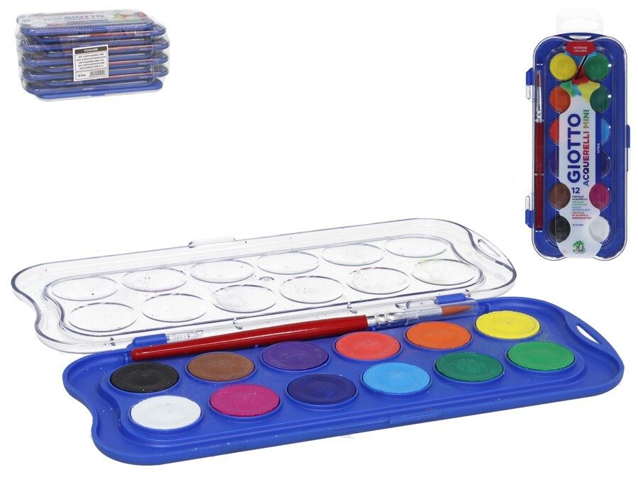 [145359] GIOTTO ACUARELAS MINI + PINCEL 12 UDS