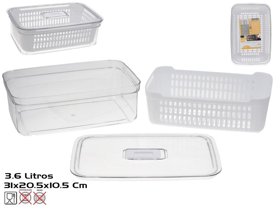 [145378] CAJA FRIGO ACRILICO CON TAPA 31 X 20 X 10 CM 3.6 LTS