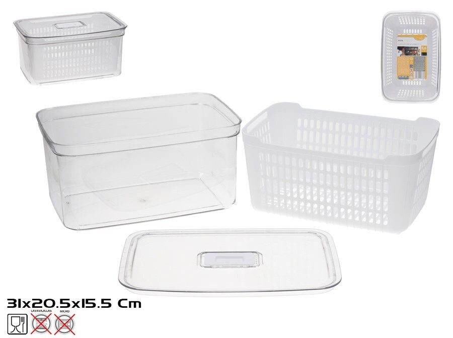 [145379] CAJA FRIGO ACRILICO CON TAPA 31 X 20 X 15 CM 5.6 LTS