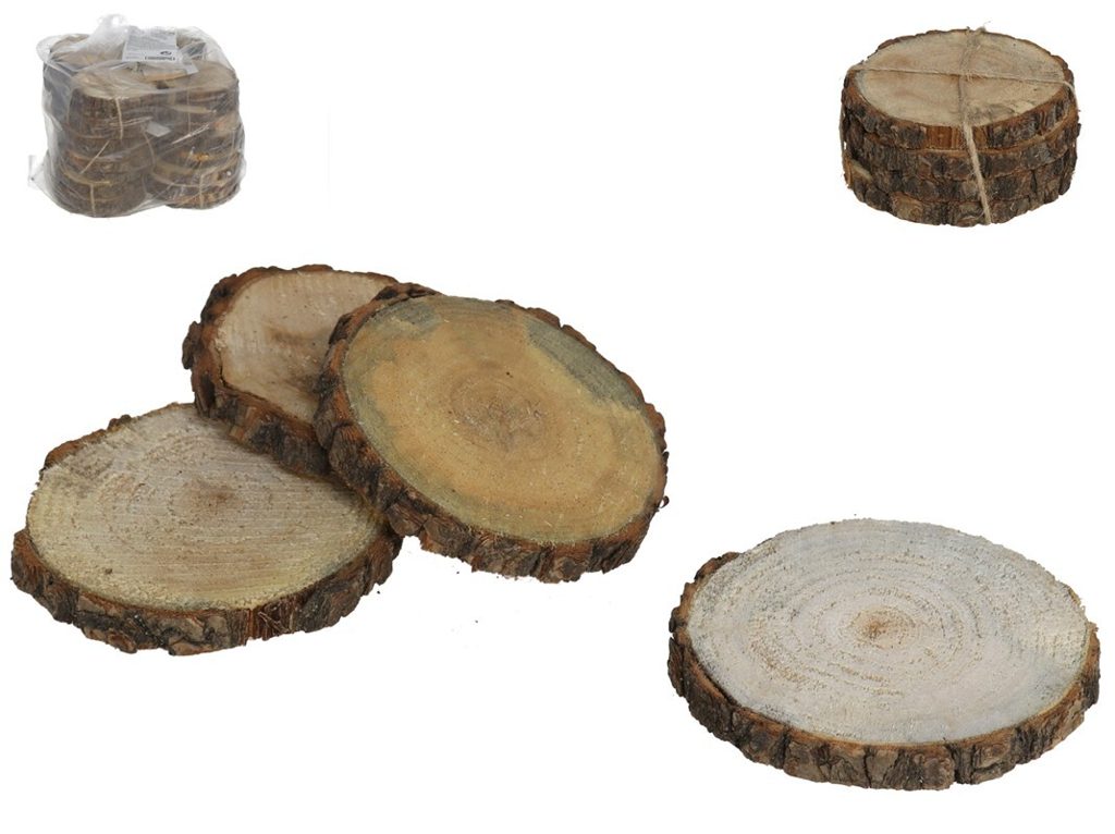 [138833] POSAVASOS MADERA 10 CM 4 UDS