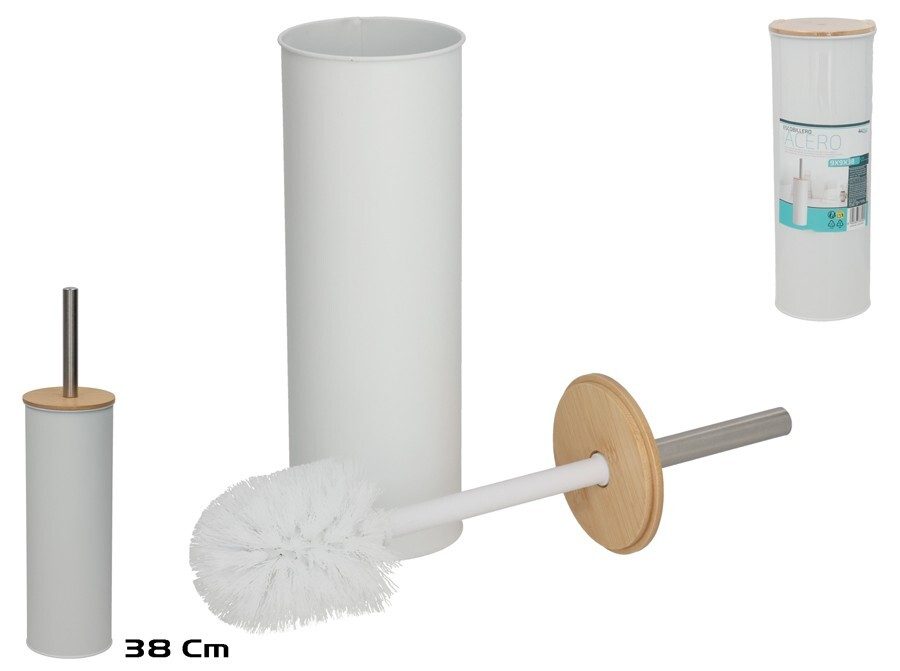 [139636] ESCOBILLERO ACERO Y BAMBU CON MANGO 9 X 9 X 38 CM