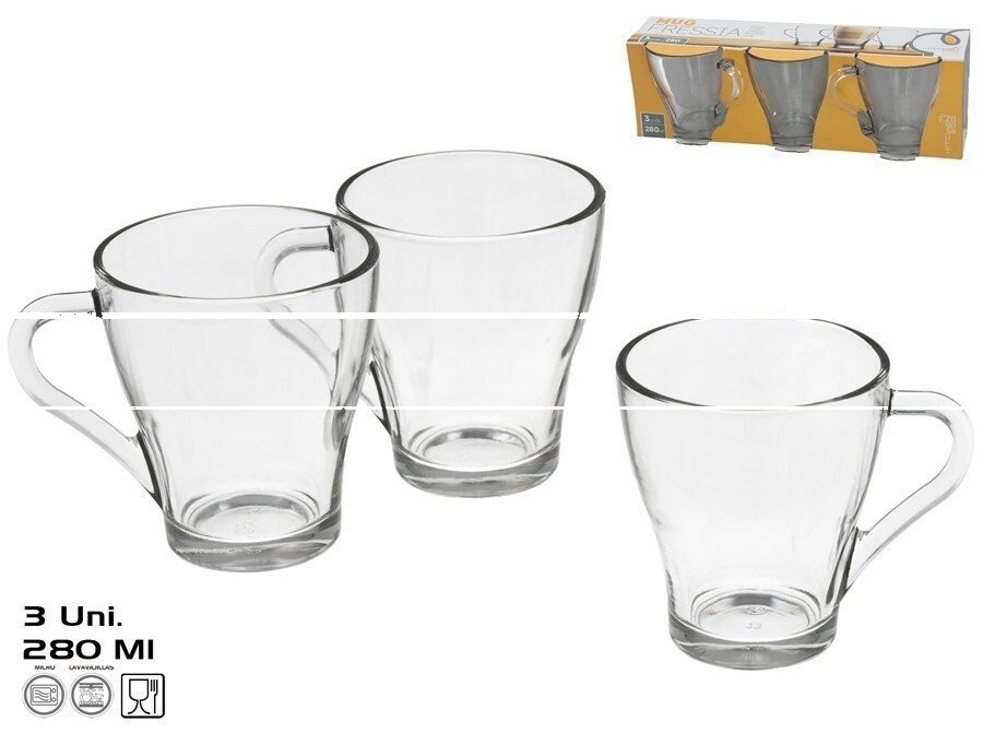 [143511] MUG CRISTAL FRESSIA 280 ML 3 UDS