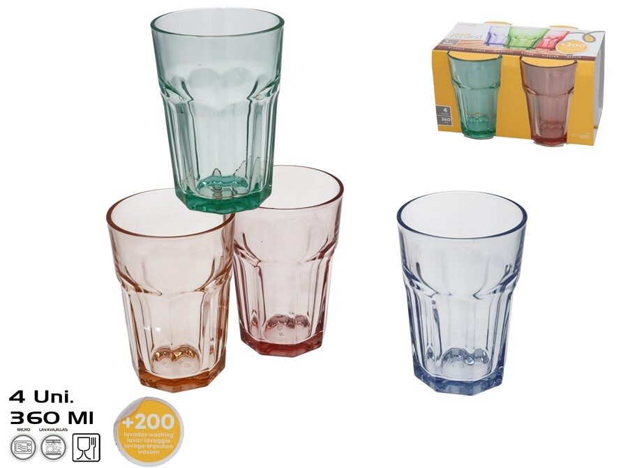 [143512] VASO EVEREST COLOR 360 ML 4 UDS
