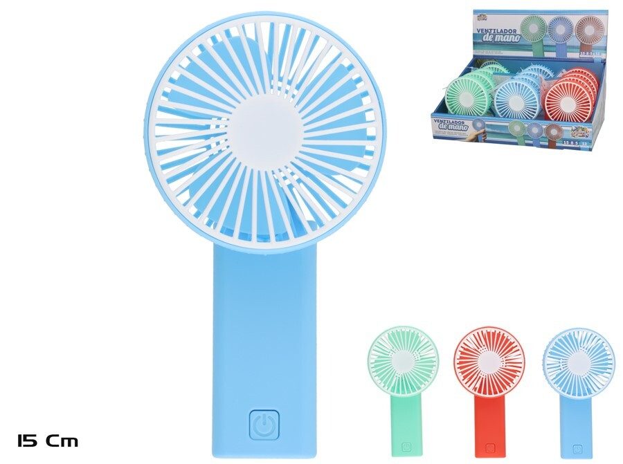 [144210] VENTILADOR DE MANO 3 COLORES SURTIDOS