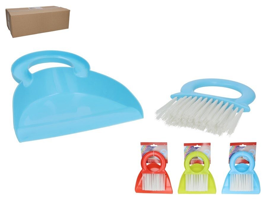 [144698] CEPILLO Y RECOGEDOR SET DE MANO 3 COL.