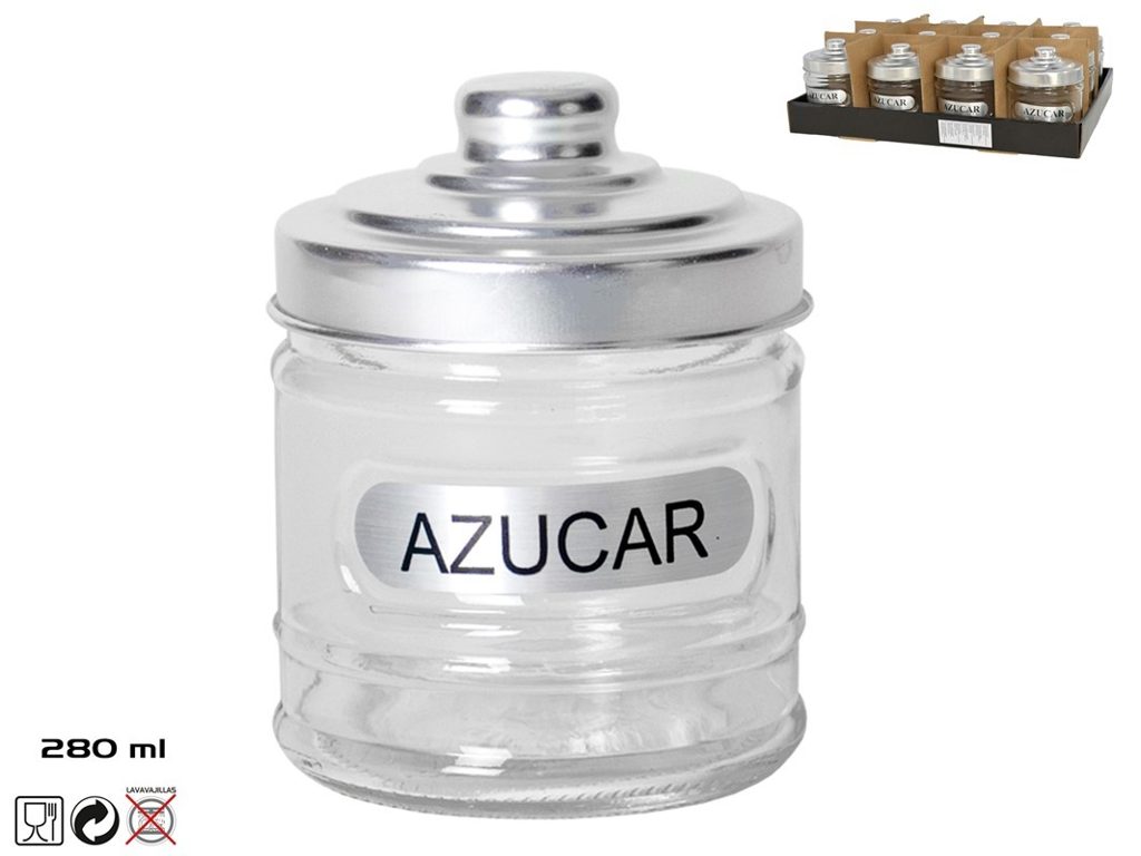 [100734] AZUCARERO CRISTAL CON TAPA METAL 280 ML