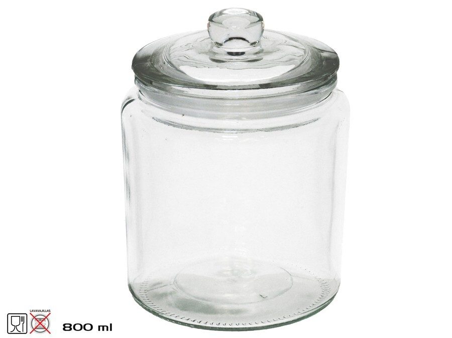 [141191] TARRO CRISTAL CON TAPA LUCIA 800 ML