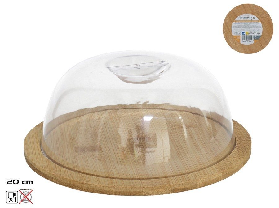 [144176] QUESERA BAMBU CON TAPA 20 CM