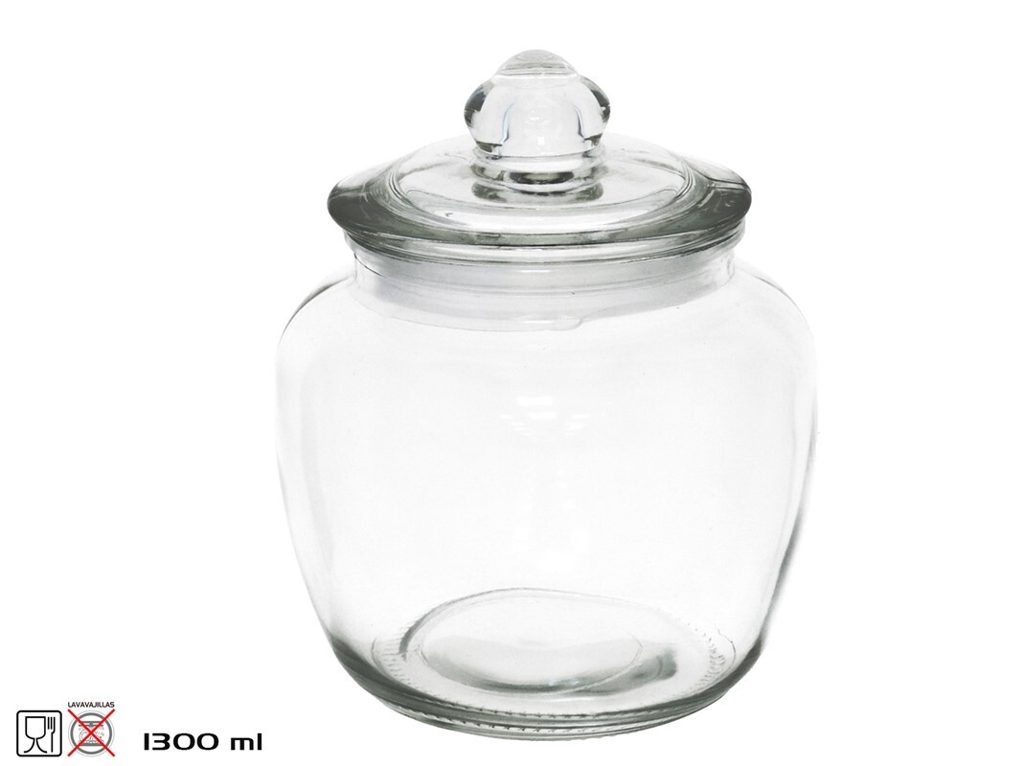 [144185] TARRO CRISTAL CON TAPA LUCIA 1300 ML
