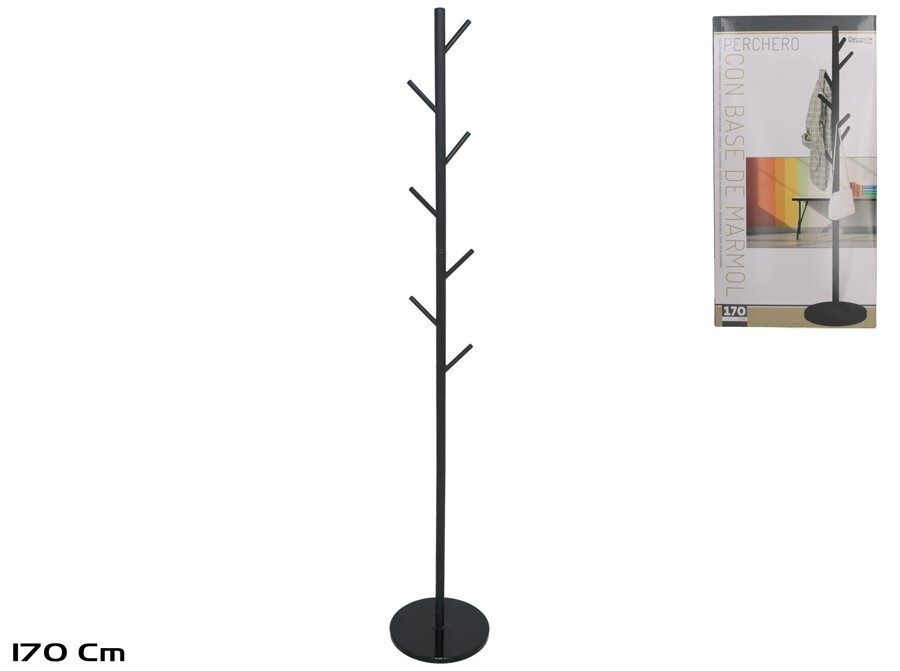 [144188] PERCHERO NEGRO BASE MARMOL 170 CM