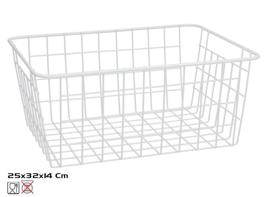[144212] CESTO METAL MULTIUSOS BLANCO 32 CM