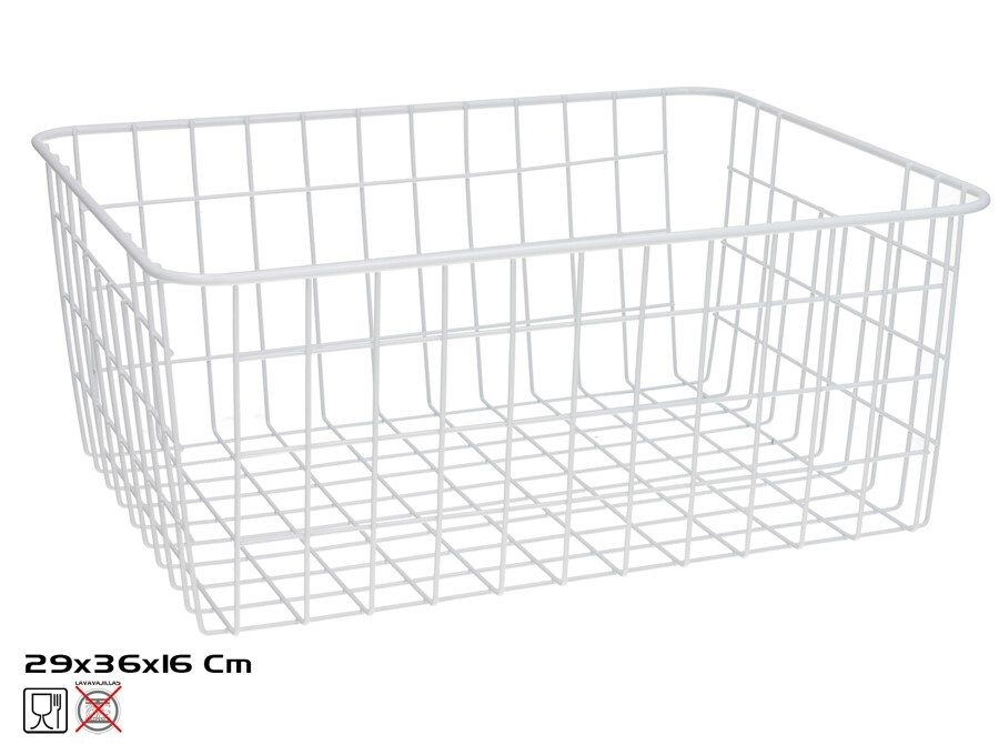 [144213] CESTO METAL MULTIUSOS BLANCO 36 CM