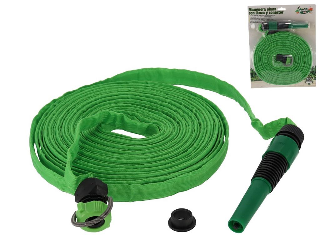 [96243] MANGUERA PLANA CON LANZA Y CONECTOR 15 MTS