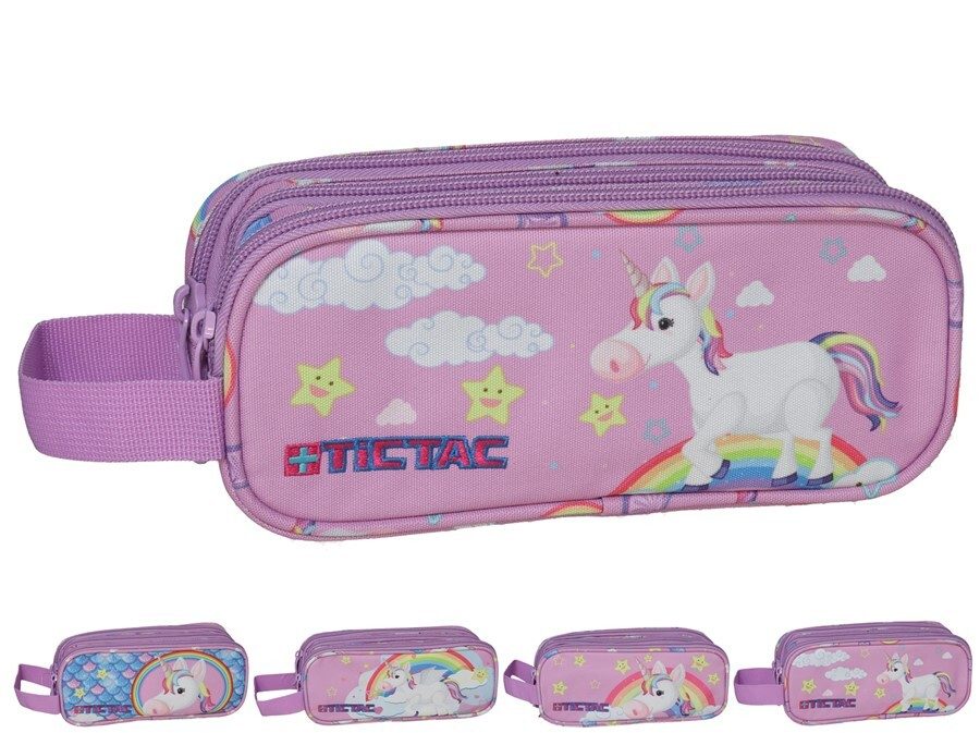 [136276] PORTATODO 4 SURTIDOS 3 CREMALLERAS UNICORNIO 22.5 CM