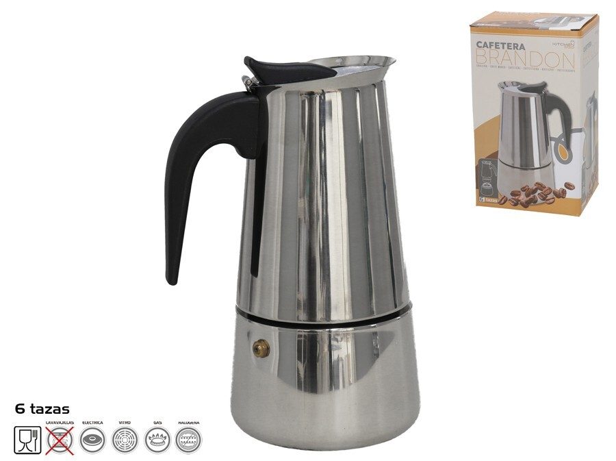 [136774] CAFETERA BRANDON ACERO 6 TAZAS