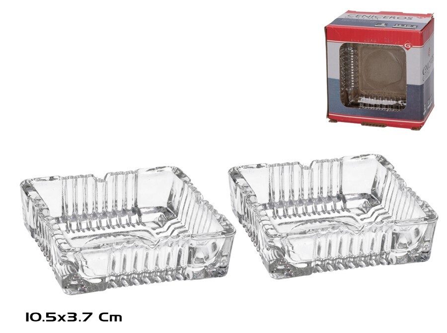 [143494] CENICERO QOUDRA 12 X 10 X 8 CM 2 UDS