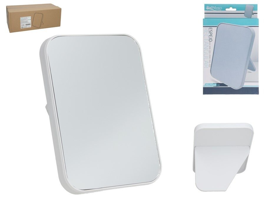 [143518] ESPEJO RECTANGULAR BLANCO 20 X 14 X 2 CM