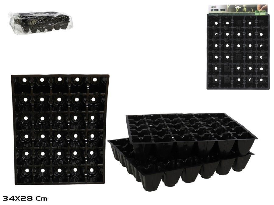 [142968] SEMILLERO PLASTICO 34 X 28 CM 3 UDS