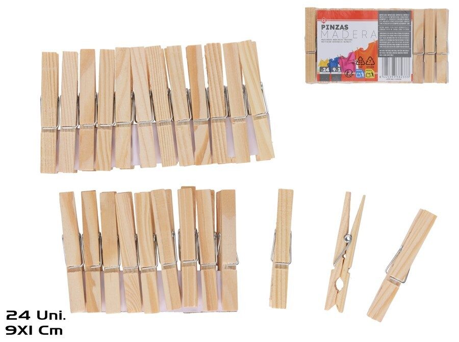 [142981] PINZA MADERA 9 X 1 CM 24 UDS