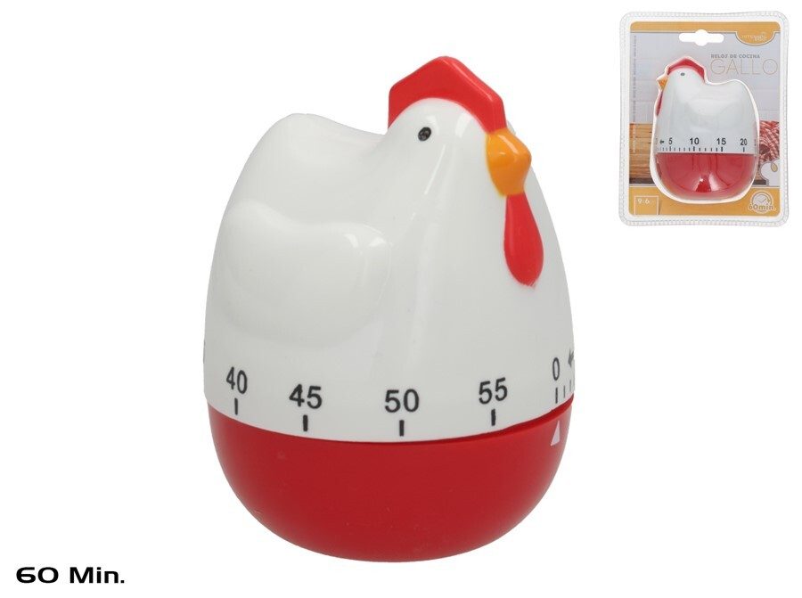 [142485] RELOJ COCINA GALLO 9 X 6 CM