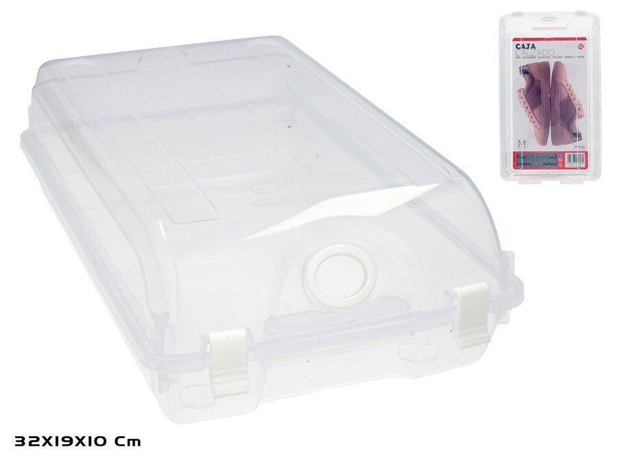 [142510] CAJA CALZADO TRANSPARENTE M 19 X 32 X 10 CM