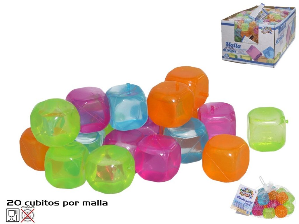 [99724] MALLA CUBITOS COLORES REUTILIZABLES 20 UDS