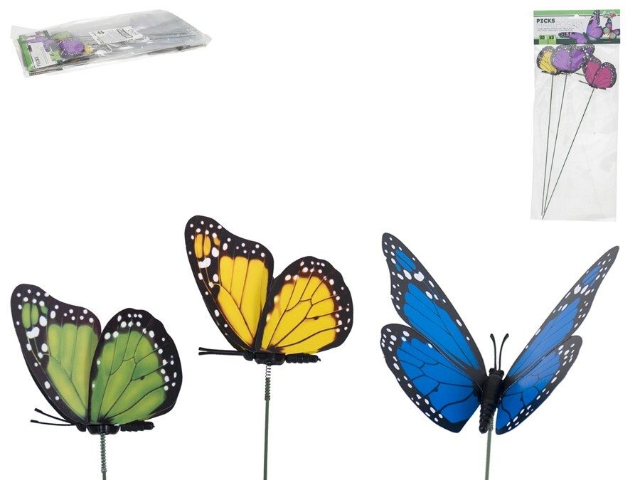 [113831] PICKS MARIPOSAS 30CM SURTIDOS 3 UDS